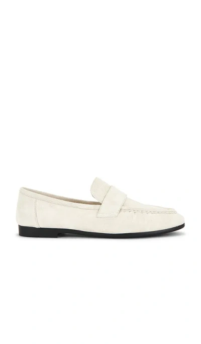 Black Suede Studio Arrow Loafer In Bone Suede