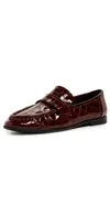 Black Suede Studio Arrow Loafers Cinnamon Croc Patent Leather In Red