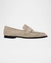 Black Suede Studio Arrow Loafer In Mint Suede