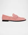 Black Suede Studio Arrow Loafer In Rose Suede