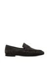 Black Suede Studio Arrow Slip-on Suede Loafers In Brown