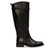Black Suede Studio Ashley Leather Boot In Black