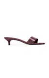 Black Suede Studio Avery Leather Sandals In Burgundy