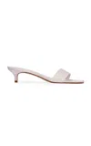 Black Suede Studio Avery Leather Sandals In White