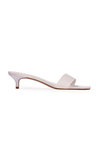 Black Suede Studio Avery Leather Sandals In White