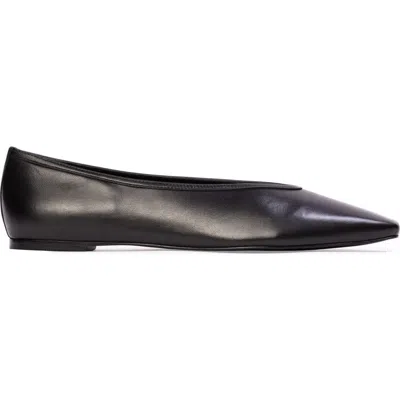 Black Suede Studio Ayra Leather Ballerina