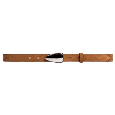 Black Suede Studio Bean Belt In Tobacco