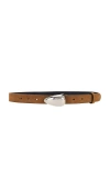 Black Suede Studio Bean Belt In Tobacco & Silver