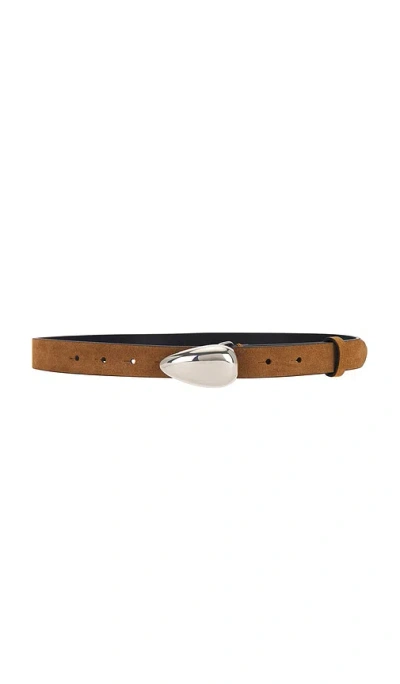 Black Suede Studio Bean Belt In Tobacco & Silver
