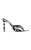 Black Suede Studio Bella Zebra Ponyhair Mules In Animal Print