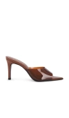 Black Suede Studio Belle 80 Mule In Chestnut
