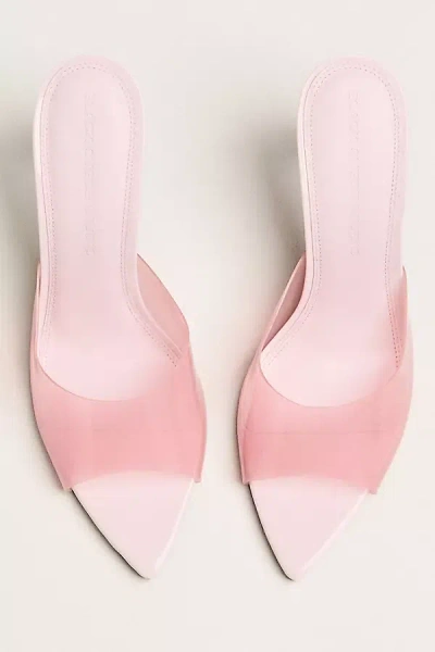 Black Suede Studio Belle Heeled Mules In Pink