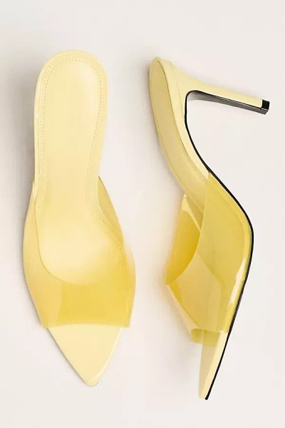 Black Suede Studio Belle Heeled Mules In Yellow