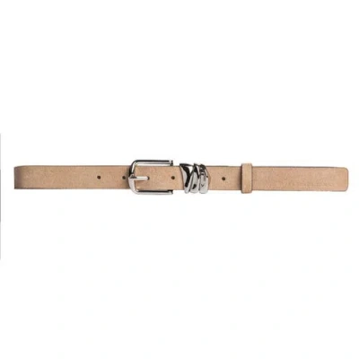 Black Suede Studio Boyfriend Belt In Sand