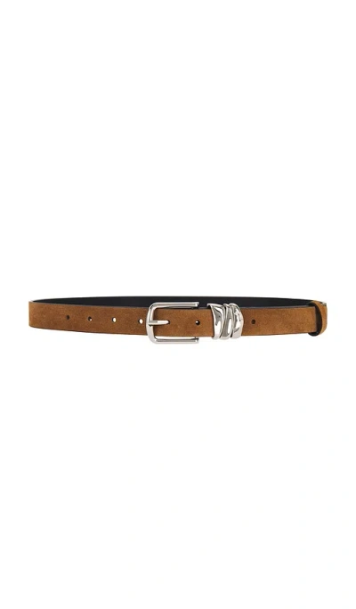 Black Suede Studio Boyfriend Belt In Tobacco & Silver