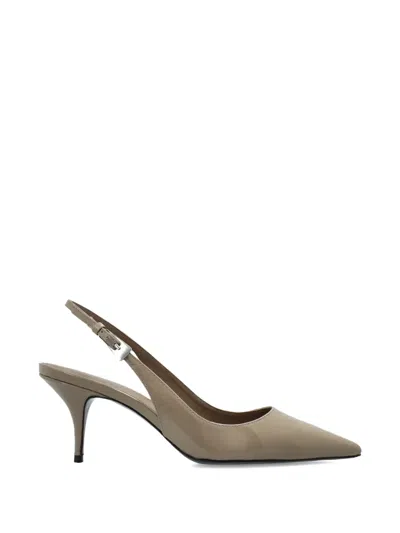 Black Suede Studio Branca Pointed-toe Heeled Pumps In Neutral