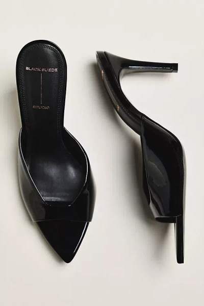 Black Suede Studio Brea 80 Mule Heels In Black