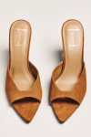 Black Suede Studio Brea 80 Mule Heels In Nude