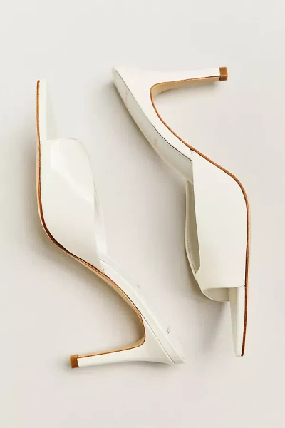 Black Suede Studio Brea 80 Mule Heels In White
