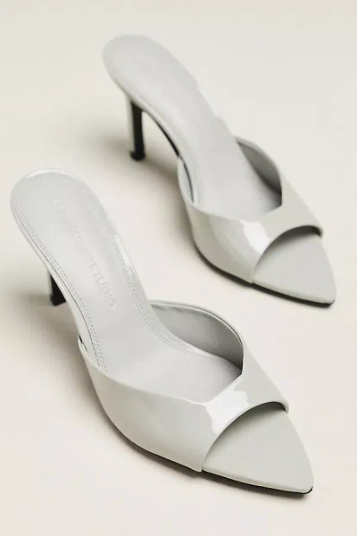 Black Suede Studio Brea 80 Open-toe Heels In Gray
