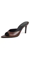 Black Suede Studio Brea Heels Cappucino Distressed Leather In Brown
