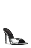 Black Suede Studio Brea Pointed Toe Sandal In Silver Metallic