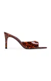Black Suede Studio Brea Patent Leather Mules In Brown