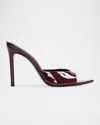 Black Suede Studio Brea Mule In Raisin Patent Leather