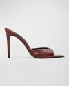 Black Suede Studio Brea Pointed Toe Sandal In Rust Crinkled Patent Leather