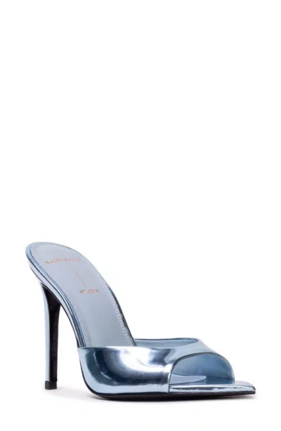 Black Suede Studio Brea Pointed Toe Sandal In Blue Fog Mirror Metallic