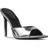 Black Suede Studio Brea Pointed Toe Sandal In Silver