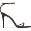 Black Suede Studio Britanny Strappy Snake Sandal In Black