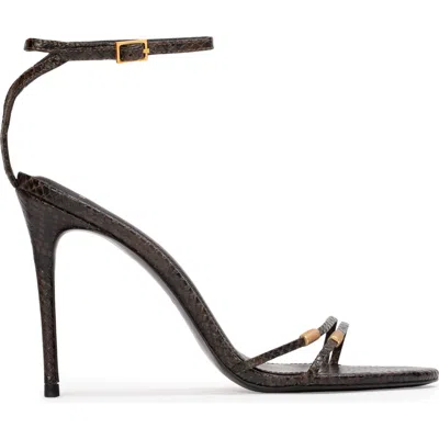 Black Suede Studio Britanny Strappy Snake Sandal