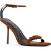 Black Suede Studio Brooks 95 Ankle Strap Sandal In Tobacco Suede