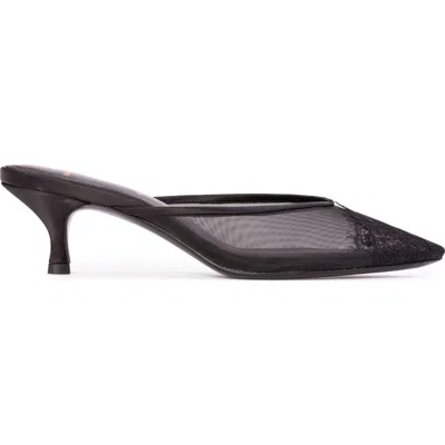 Black Suede Studio Cara 50 Mesh Mule