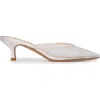 Black Suede Studio Cara 50 Mesh Mule In White