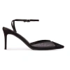 Black Suede Studio Cara 80 Mesh Pump In Black