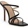 Black Suede Studio Cindy Stiletto Sandal In Black Leather