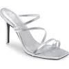 Black Suede Studio Cindy Stiletto Sandal In Silver Nappa Leather