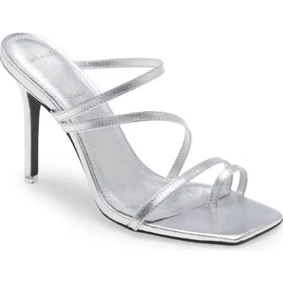 Black Suede Studio Cindy Stiletto Sandal In Silver Nappa Leather