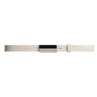 Black Suede Studio City Belt In Swan/silver
