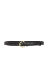 Black Suede Studio Cora Belt In Black & Gold