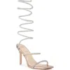 Black Suede Studio Court Ankle Wrap Sandal In Blush Metallic Leather