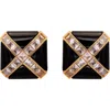 Black Suede Studio Cross Earring In Multi