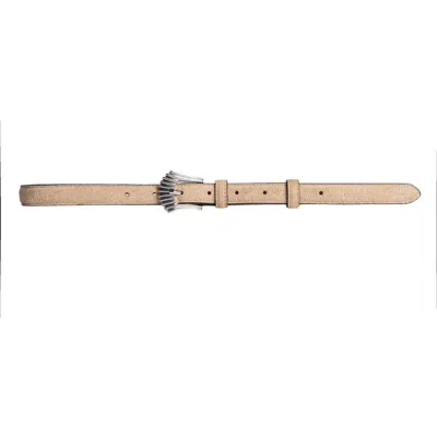 Black Suede Studio Crown Belt In Sand