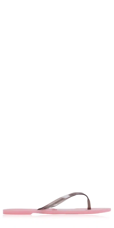 Black Suede Studio Crystal Jelly Sandal Bubblegum Black In Pink