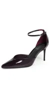 Black Suede Studio Darcie Heels 80mm Dark Plum Patent Leather In Black