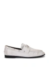 Black Suede Studio Davy Flats Coconut Leather In White