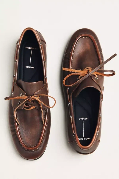 Black Suede Studio Davy Loafers In Brown