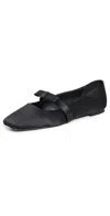 Black Suede Studio Dea Flats Black Satin In Black Satin